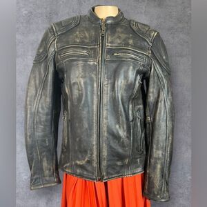 UNIK Ultra Distressed Women's Leather Motorcycle Jacket – Small